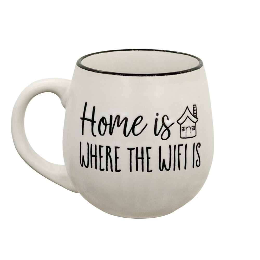 Home Is Where The WIFI Is Coffee Mug Embossed Coffee Cup Work From Home